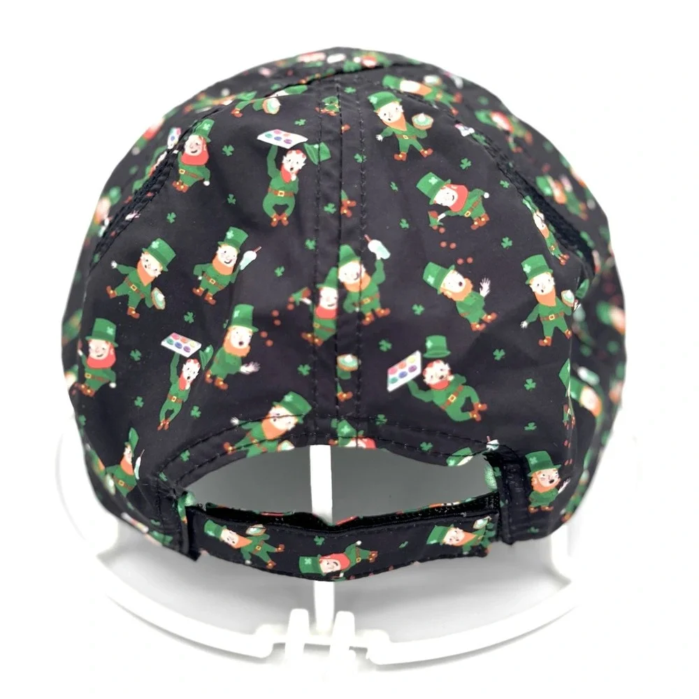 Sprints Unisex Lucky Charmers Running Hat Black Green Leprechaun St Patricks Day